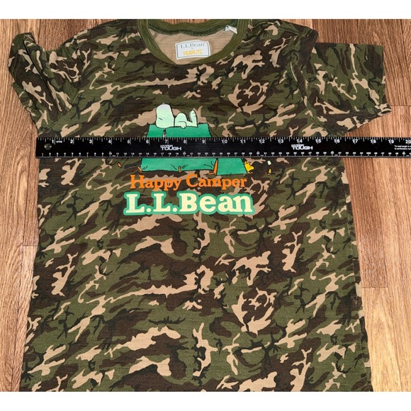 Kids L.L. Bean x Peanuts Snoopy Happy Camper Camo T‎ Shirt Size M Youth - Picture 4 of 7